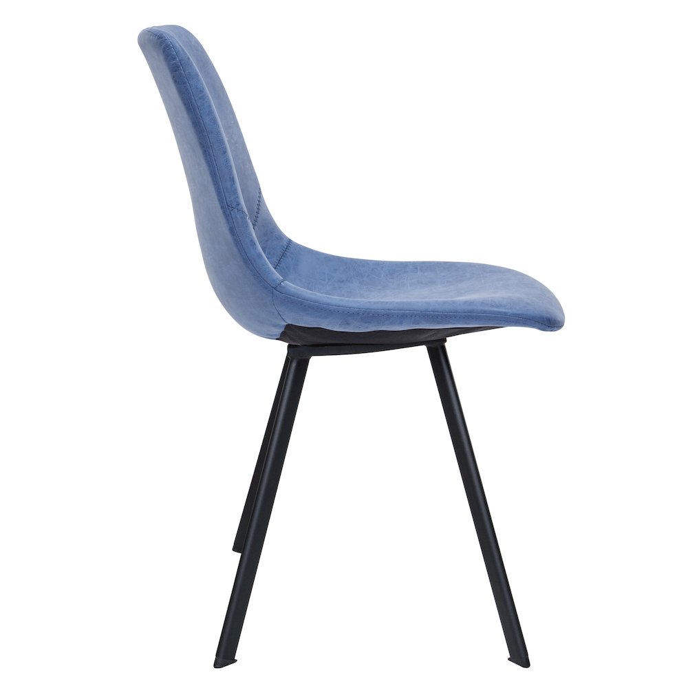 Markley Modern Leather Dining Chair With Metal Legs Set of 4. Picture 2