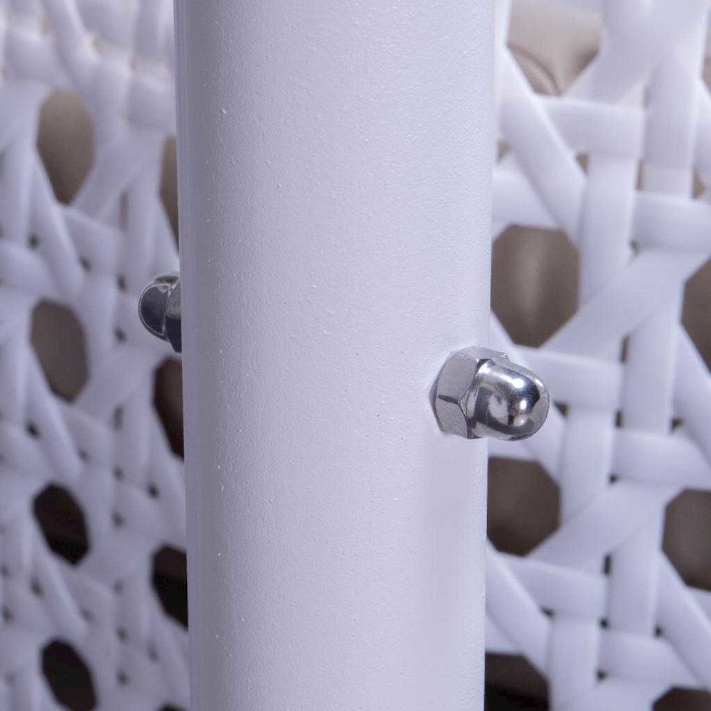 White Wicker Hanging 2 person Egg Swing Chair. Picture 12