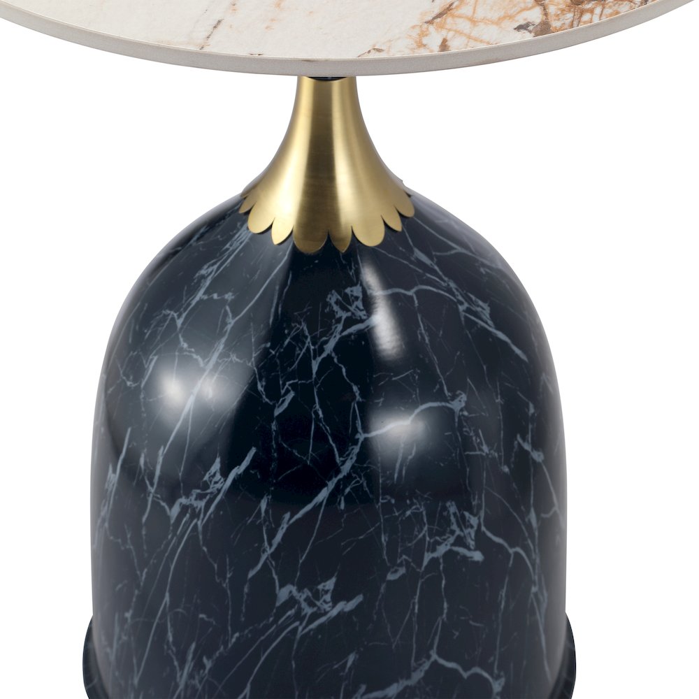 Oslo Collection Modern End Table In Stone Black. Picture 8
