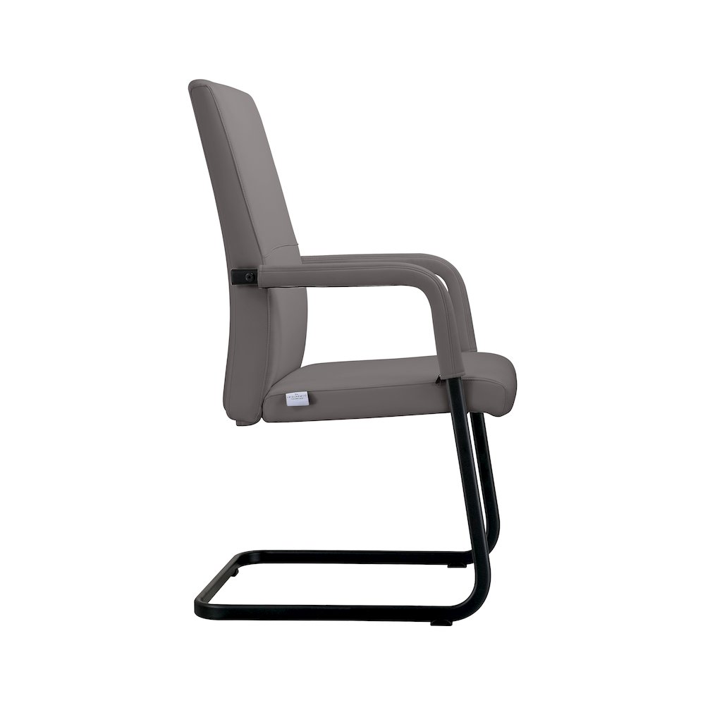 Evander Office Guest Chair in Grey Leather. Picture 6