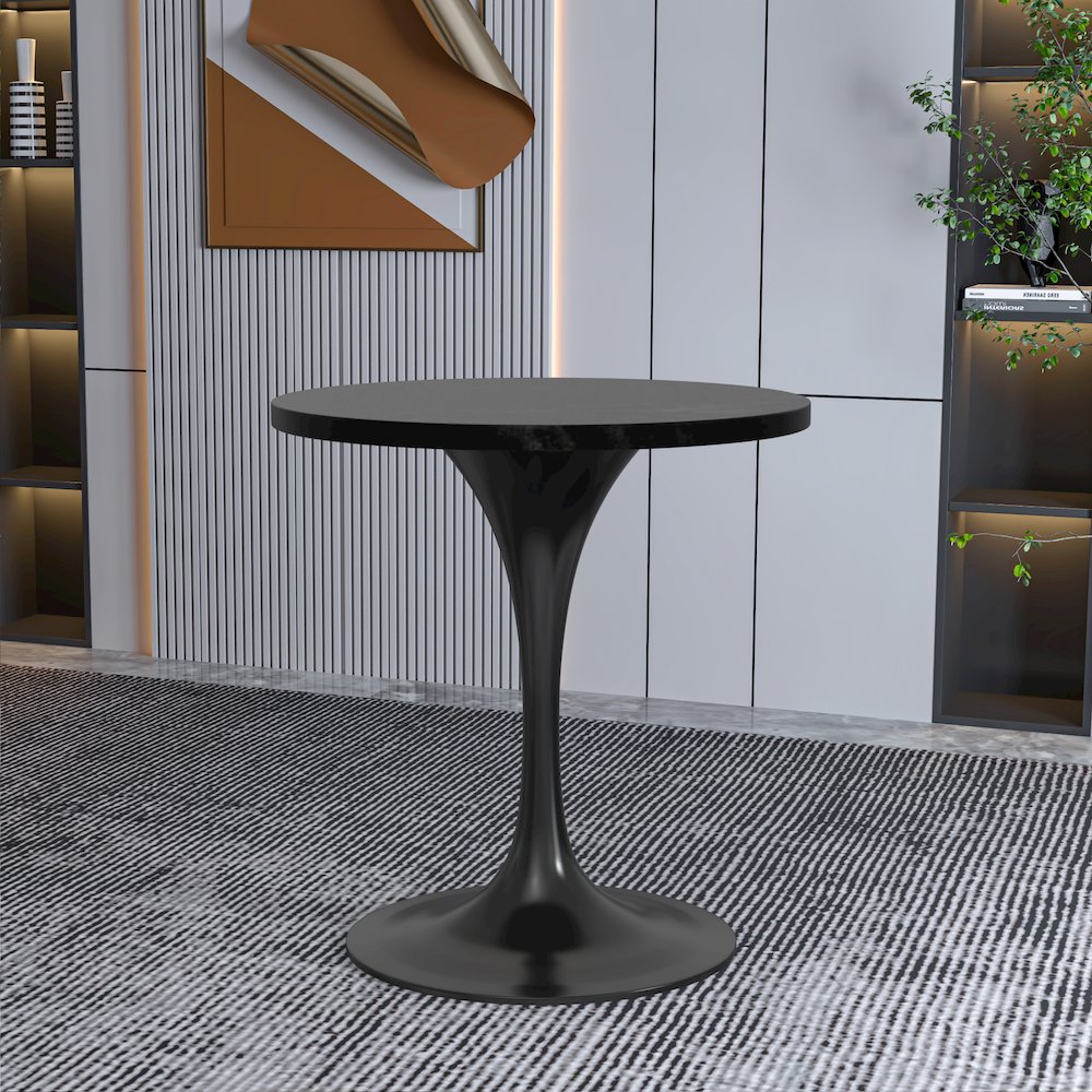 Verve Collection 27 Round Dining Table, Black Base with Black MDF Top. Picture 10