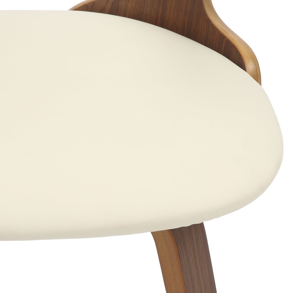 Modern Wooden Dining Chair, Walnut Frame in Taupe Klyne Collection By LeisrueMod. Picture 14