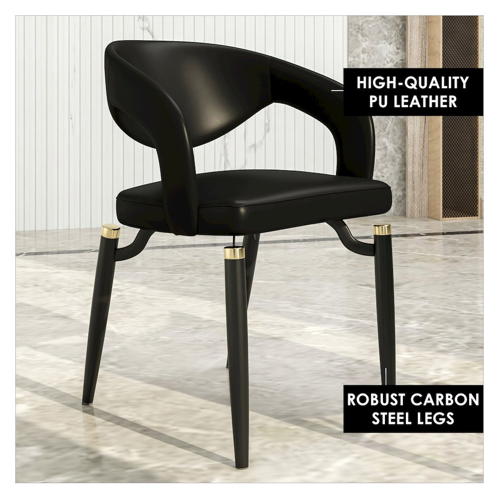 Entice Collection Modern Dining Chair in Charcoal Black. Picture 11