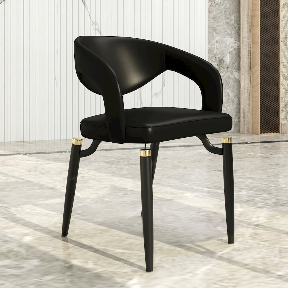 Entice Collection Modern Dining Chair in Charcoal Black. Picture 9