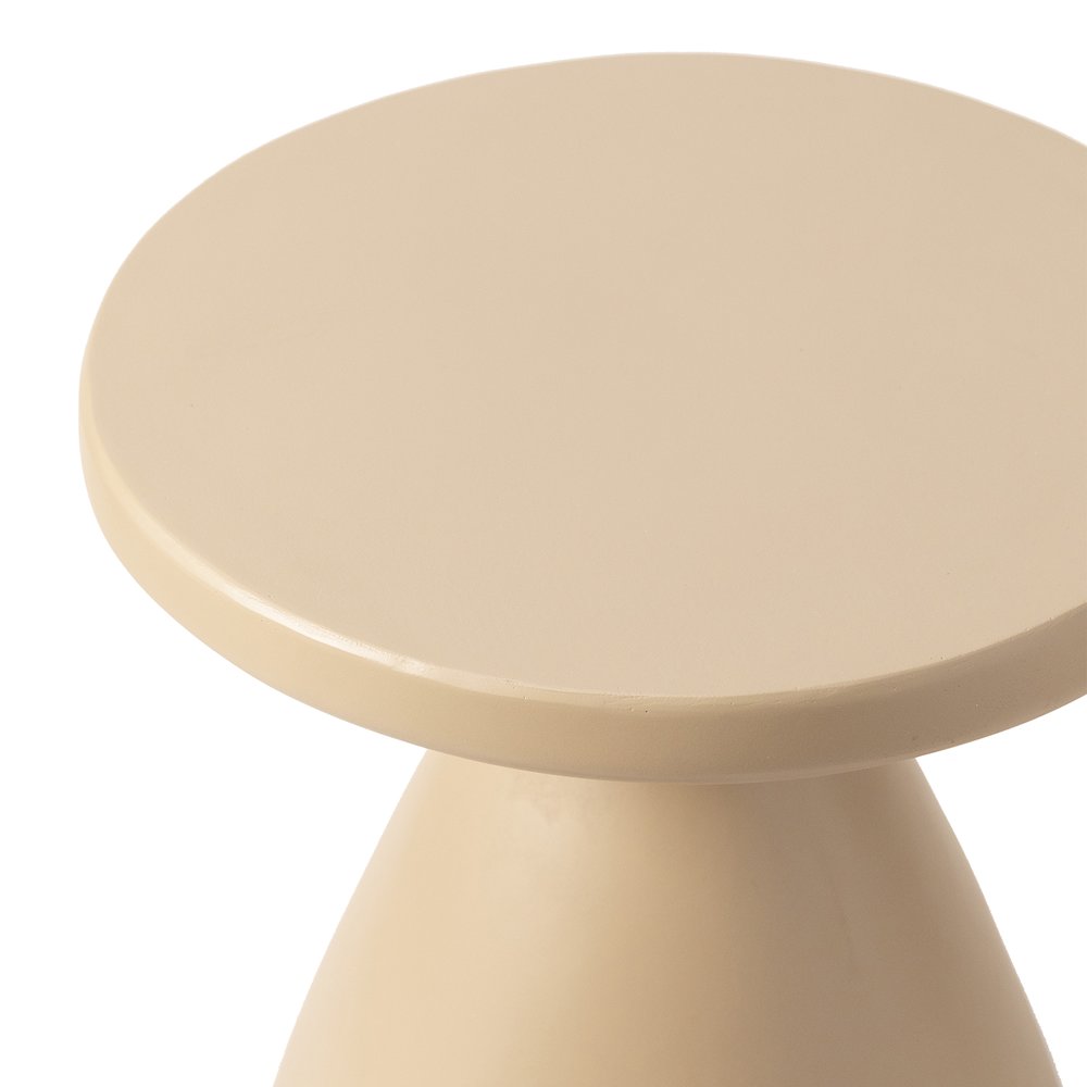 Dune Collection Fiberglass Outdoor Side Table in Beige. Picture 16