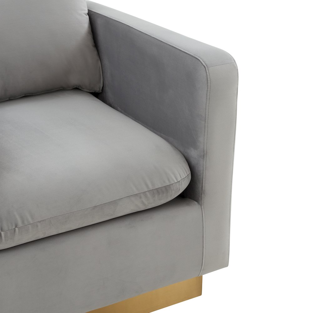 Nervo Velvet Accent Armchair With Gold Frame. Picture 5