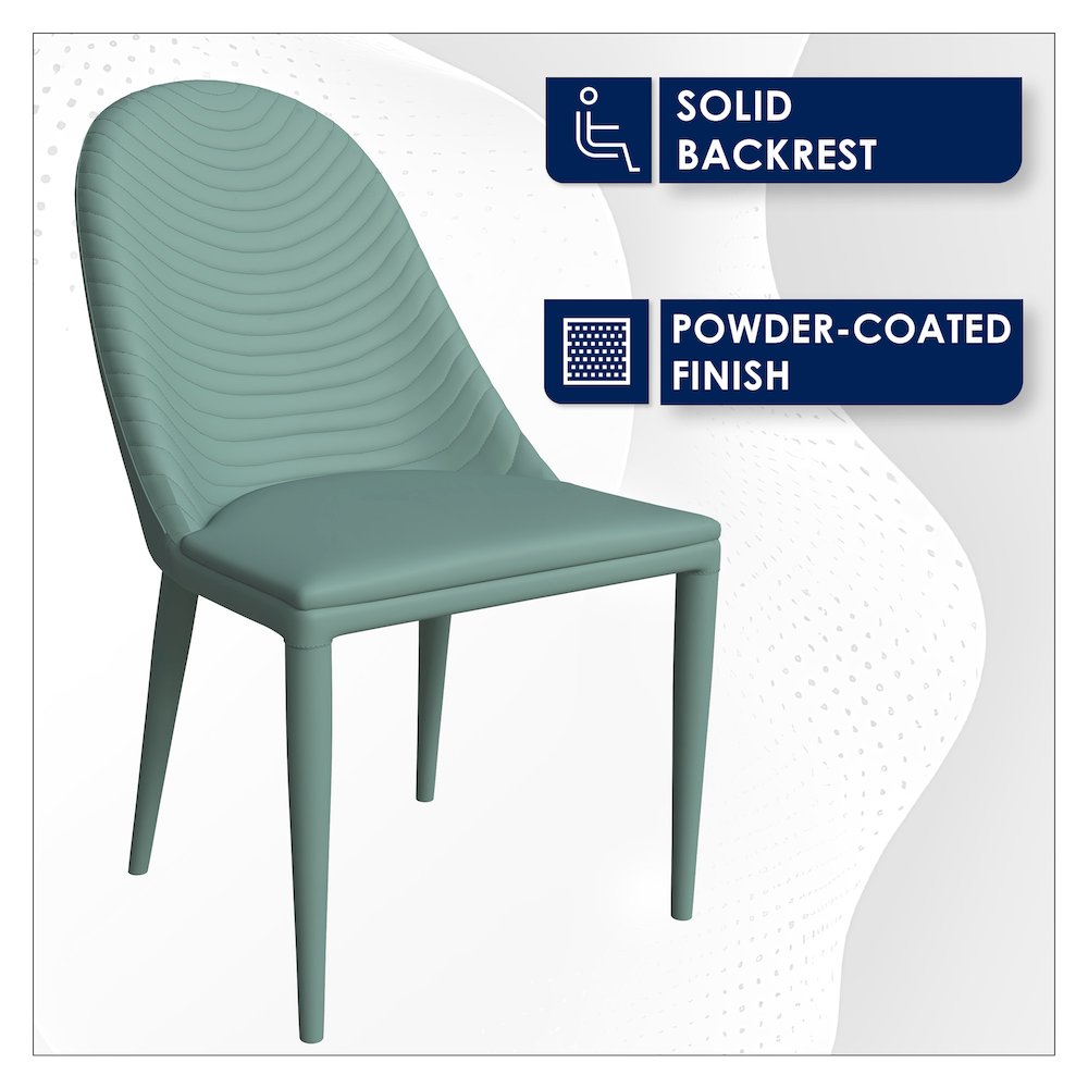 Seville Collection Modern Dining Chair in Green - Set of 2. Picture 10
