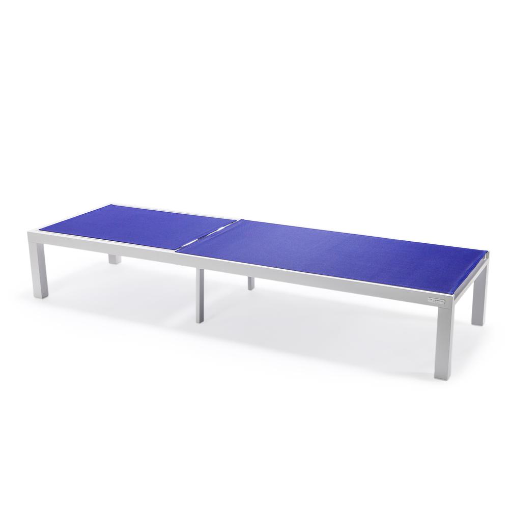 Marlin Patio Chaise Lounge Chair With White Aluminum Frame. Picture 3