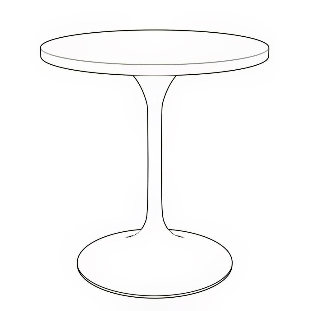 Verve 27" Round Dining Table, Brushed Gold Base with Cognac Brown MDF Top. Picture 9