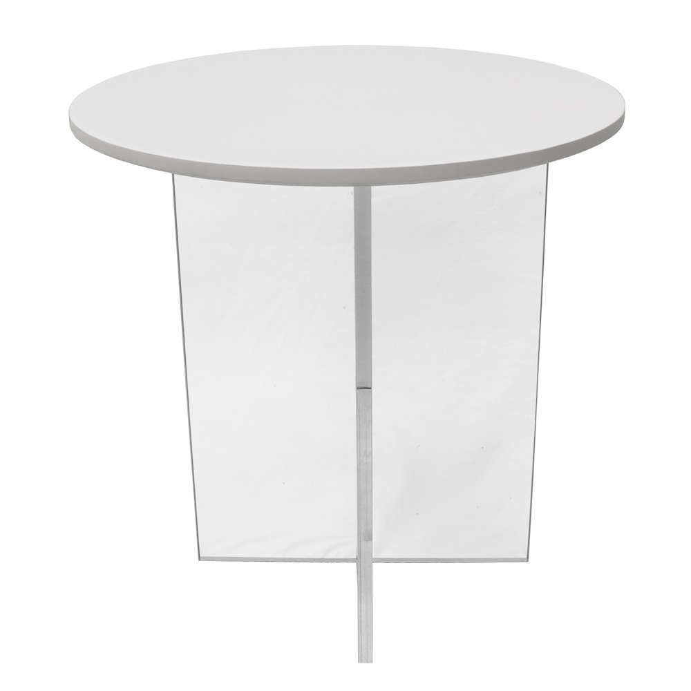 Valore Collection 20" Acrylic Side Table With White Top. Picture 2