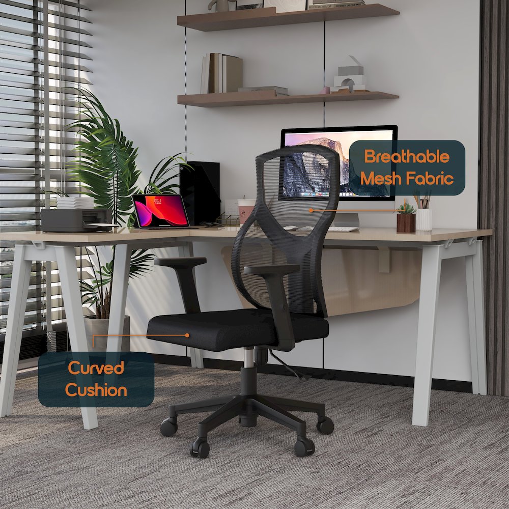 Office Glen Series Office Task Chair In Black. Picture 15