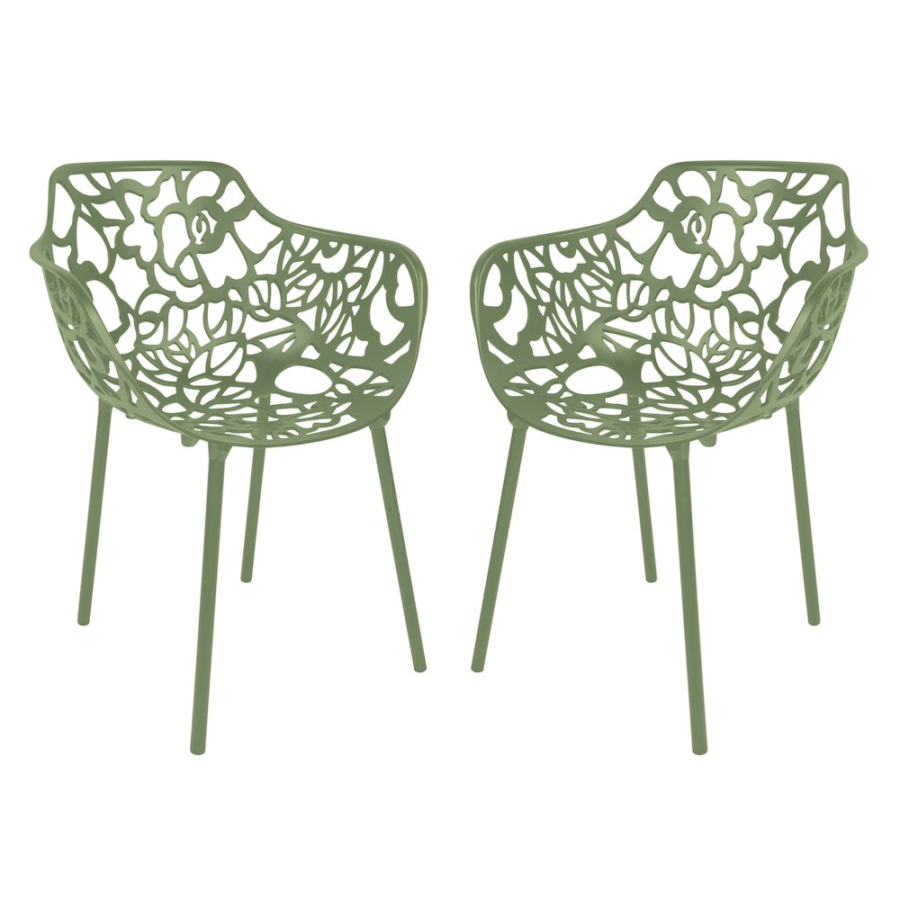 Modern Devon Aluminum Armchair, Set of 2. Picture 1