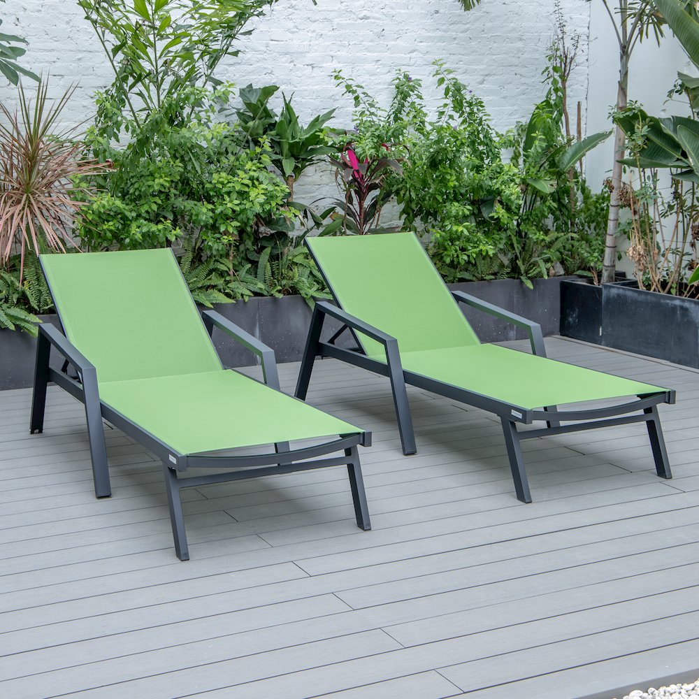 Marlin Patio Chaise Lounge Chair in Green. Picture 3