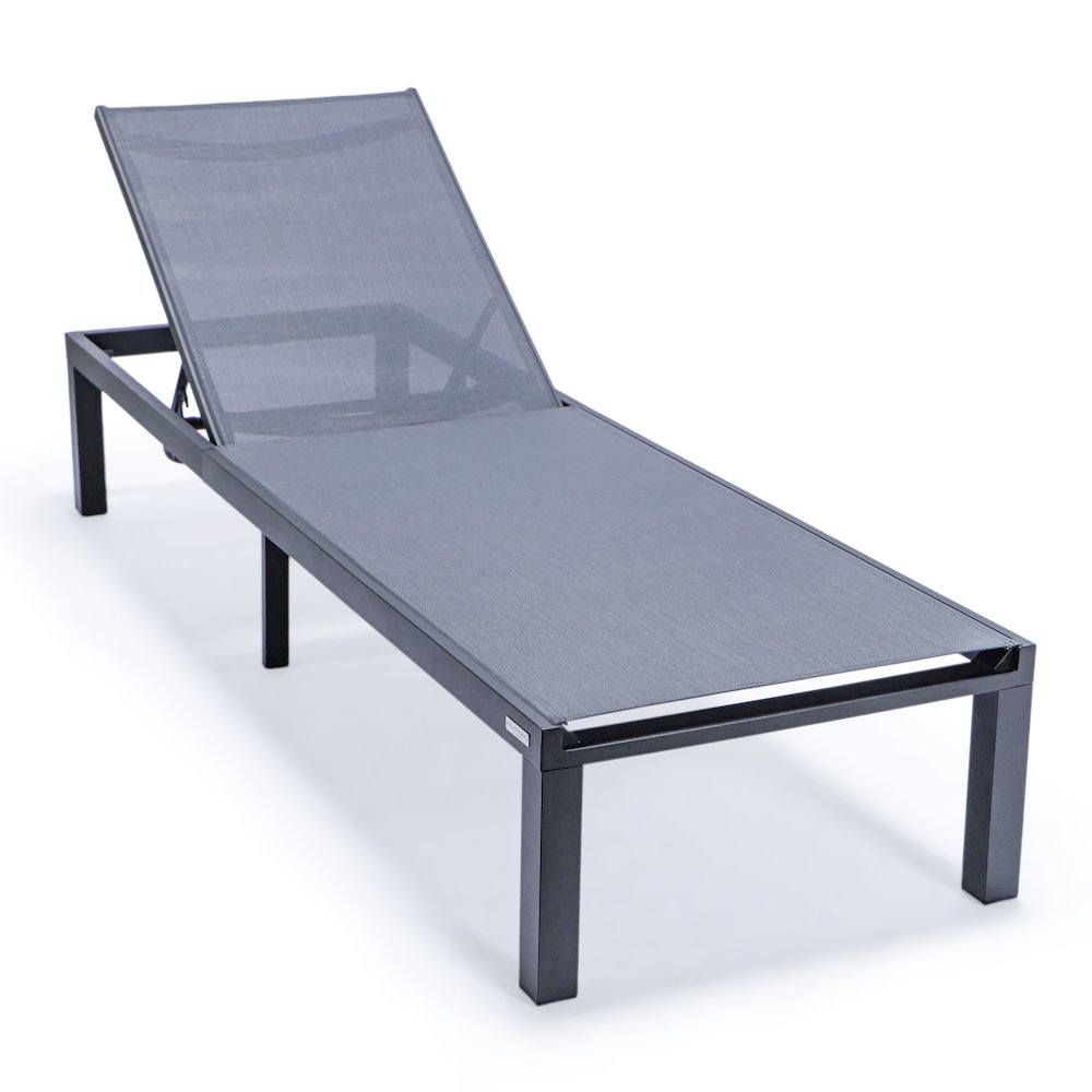 Marlin Patio Chaise Lounge Chair With Black Aluminum Frame. Picture 1