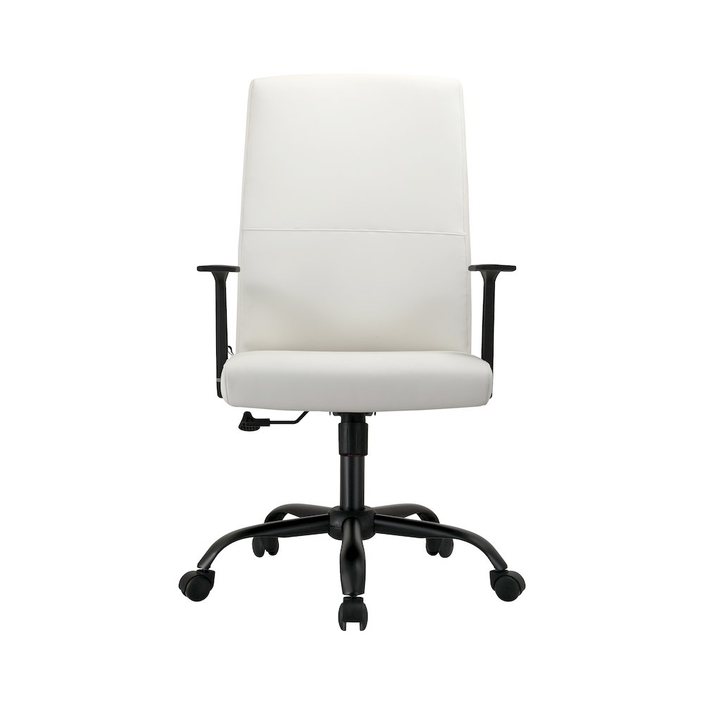 Evander Series Office Guest Chair in White Leather. Picture 2