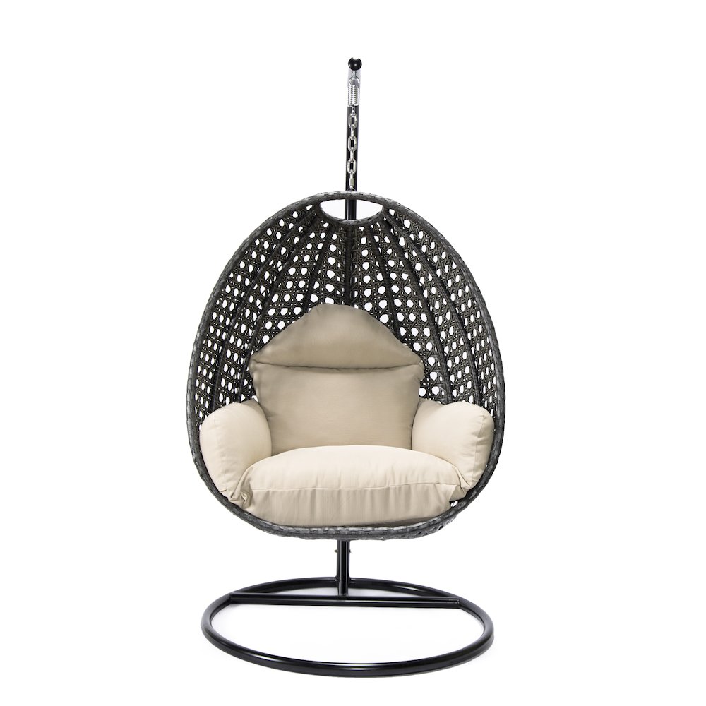 Charcoal Wicker Hanging Egg Swing Chair. Picture 3