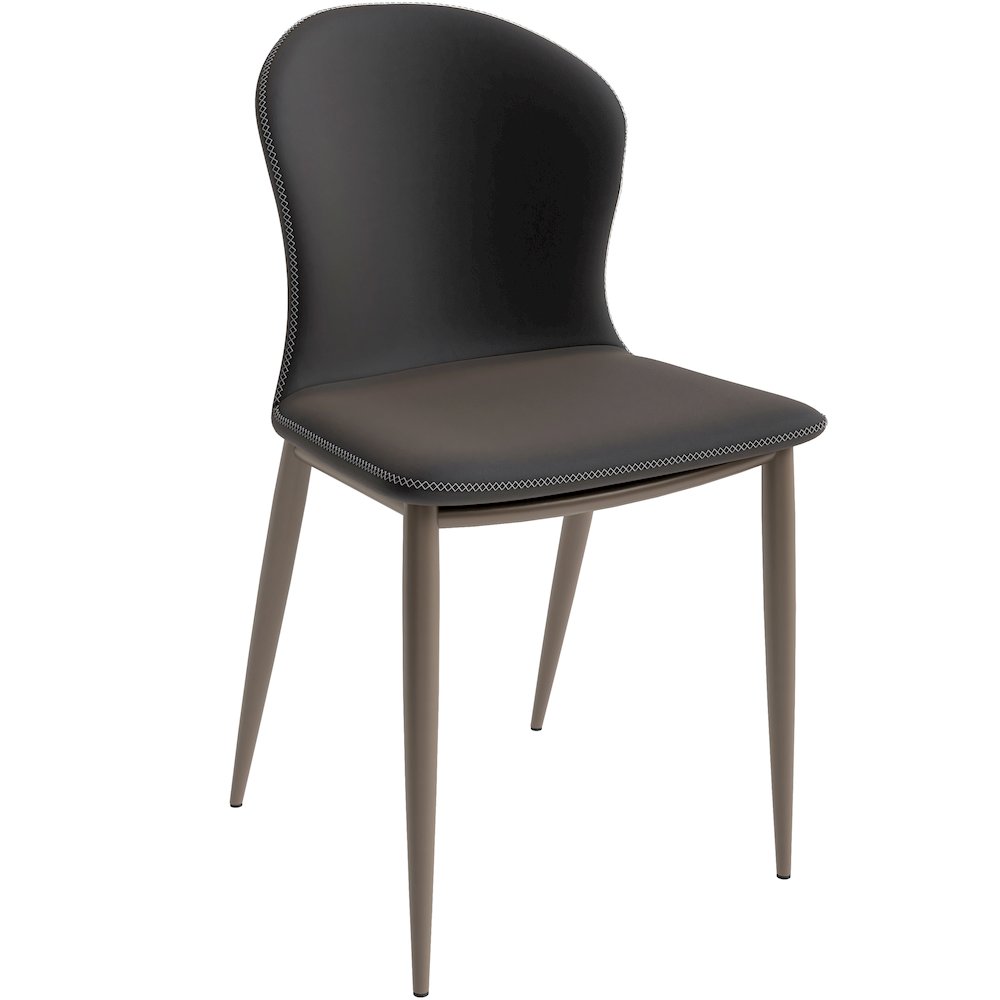Mosaic Collection Modern Dining Chair in Charcoal Fabric - Set of 2. Picture 13
