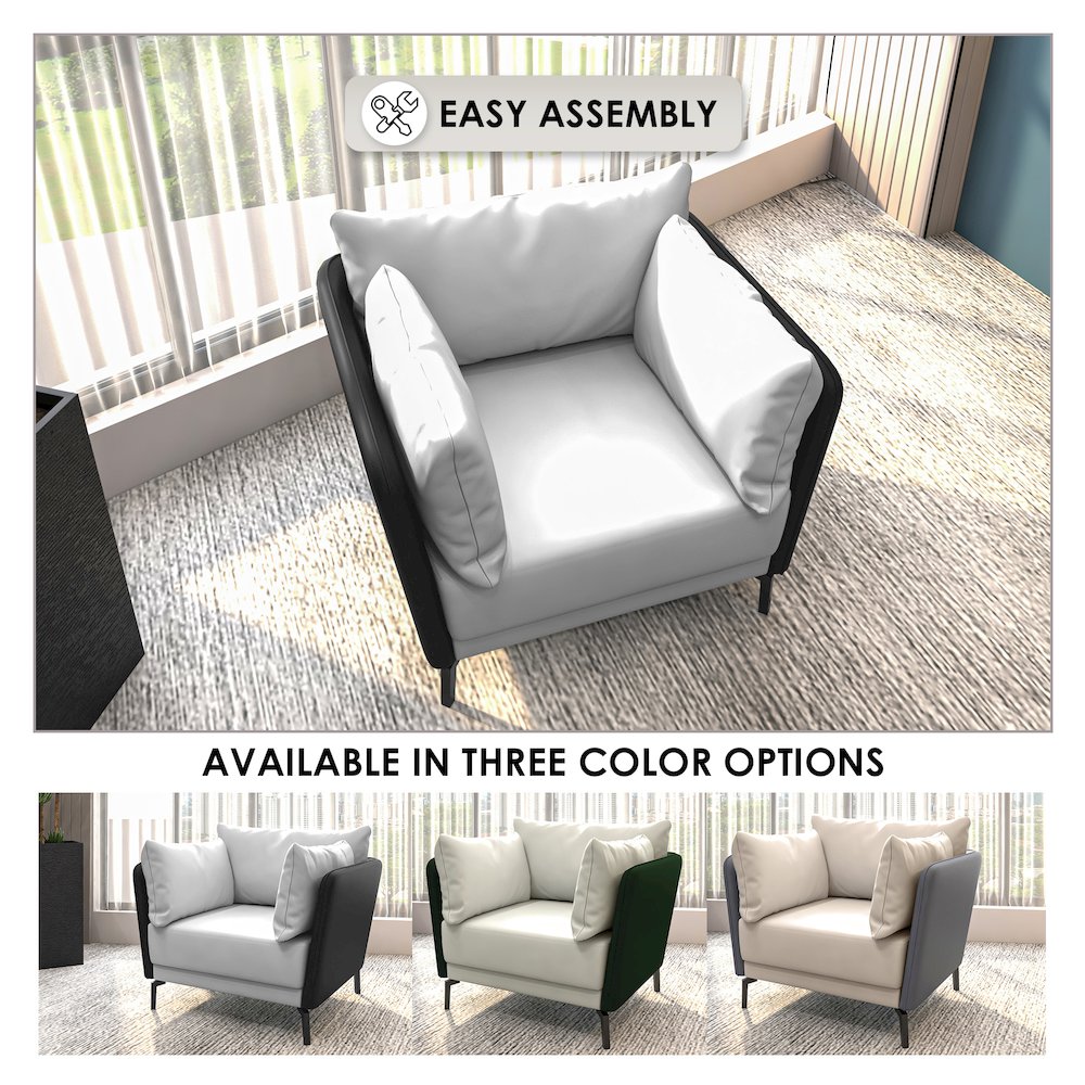 Luxify Collection Single Seater Sofa in Black/Grey. Picture 5