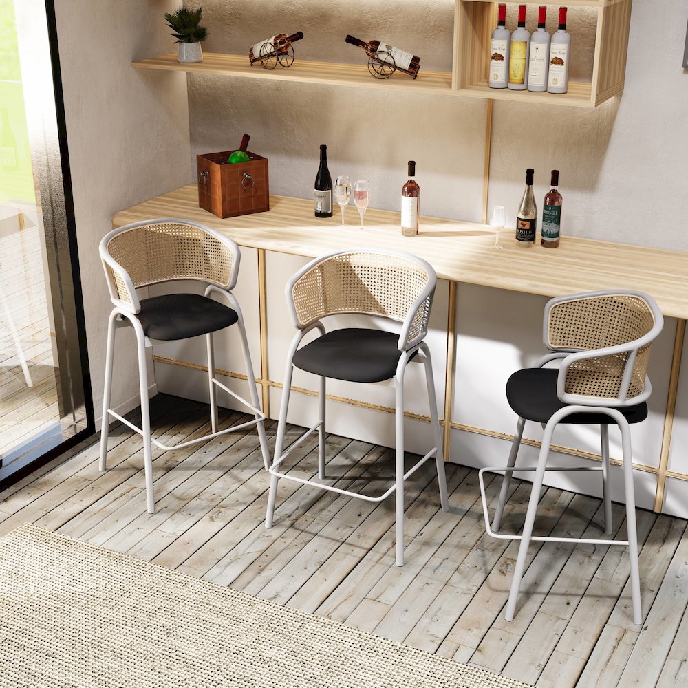 Ervilla Wicker Bar Stool Set of 2. Picture 4