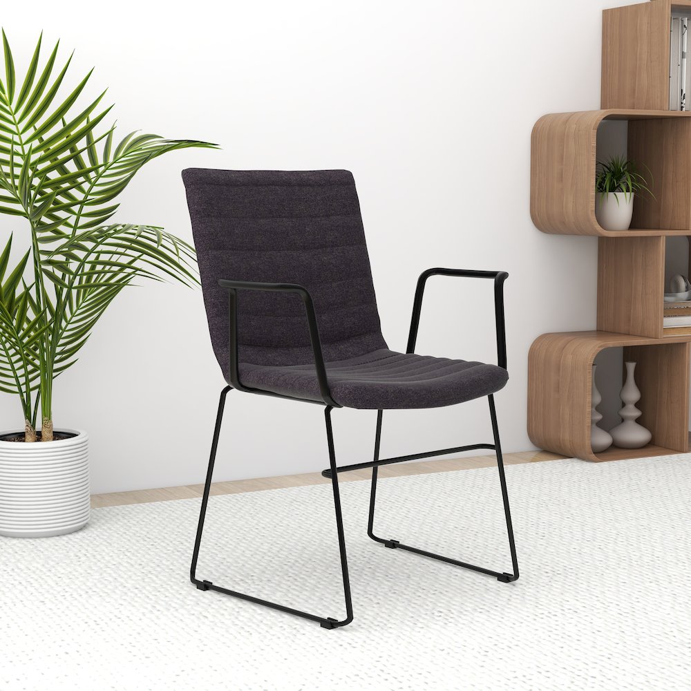 Zylar Series Office Guest Arm Chair in Brown Fabric. Picture 12