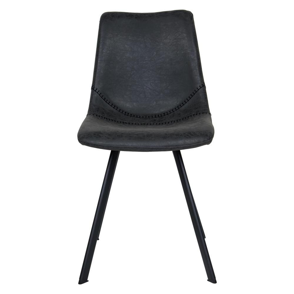 Markley Modern Leather Dining Chair With Metal Legs Set of 2. Picture 3