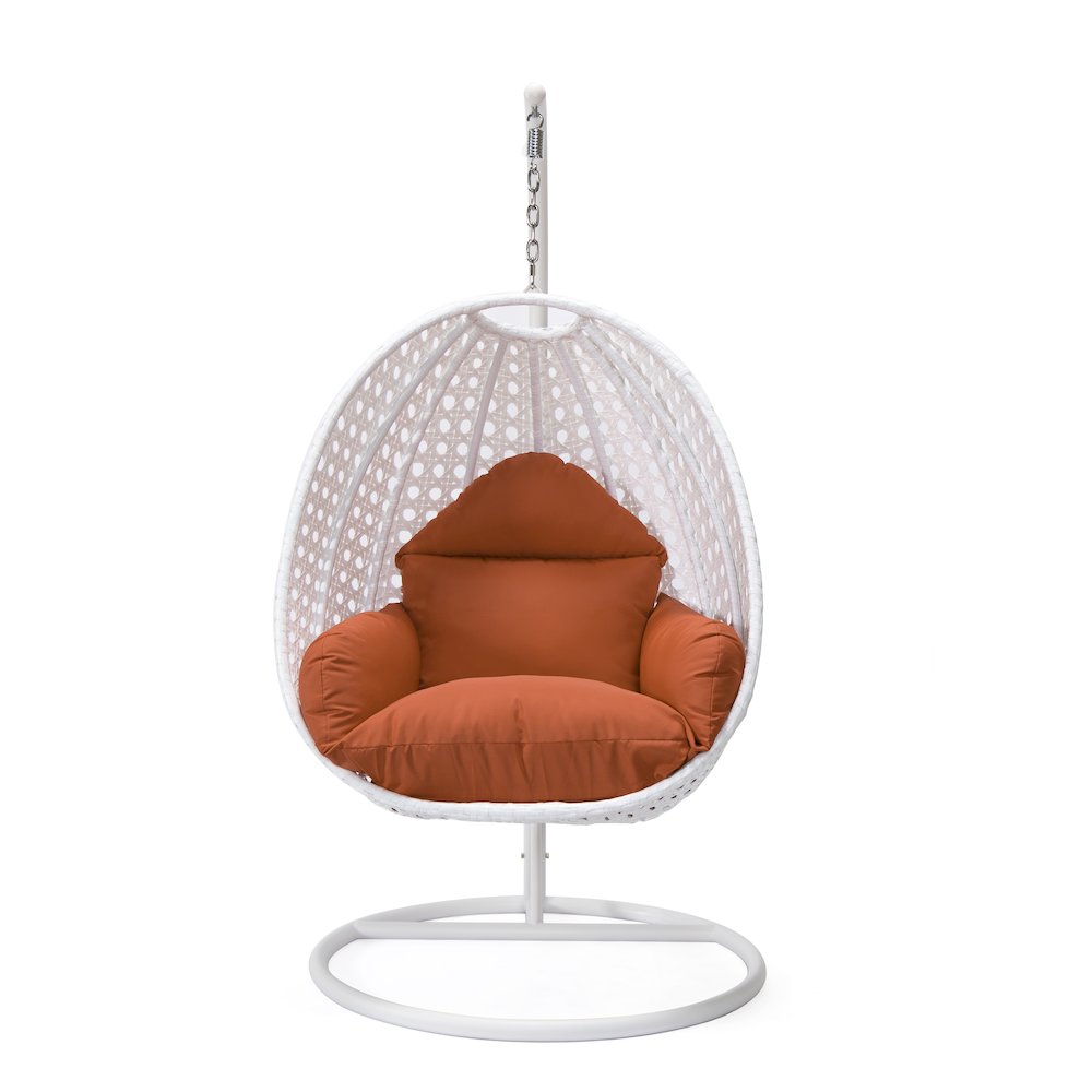 White Wicker Hanging Egg Swing Chair. Picture 3