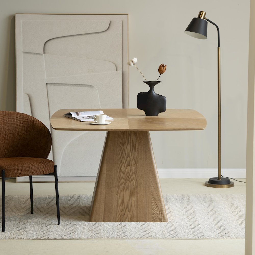 Zephry Collection Modern Dining Wooden Square Dining Table in Natural Wood. Picture 38