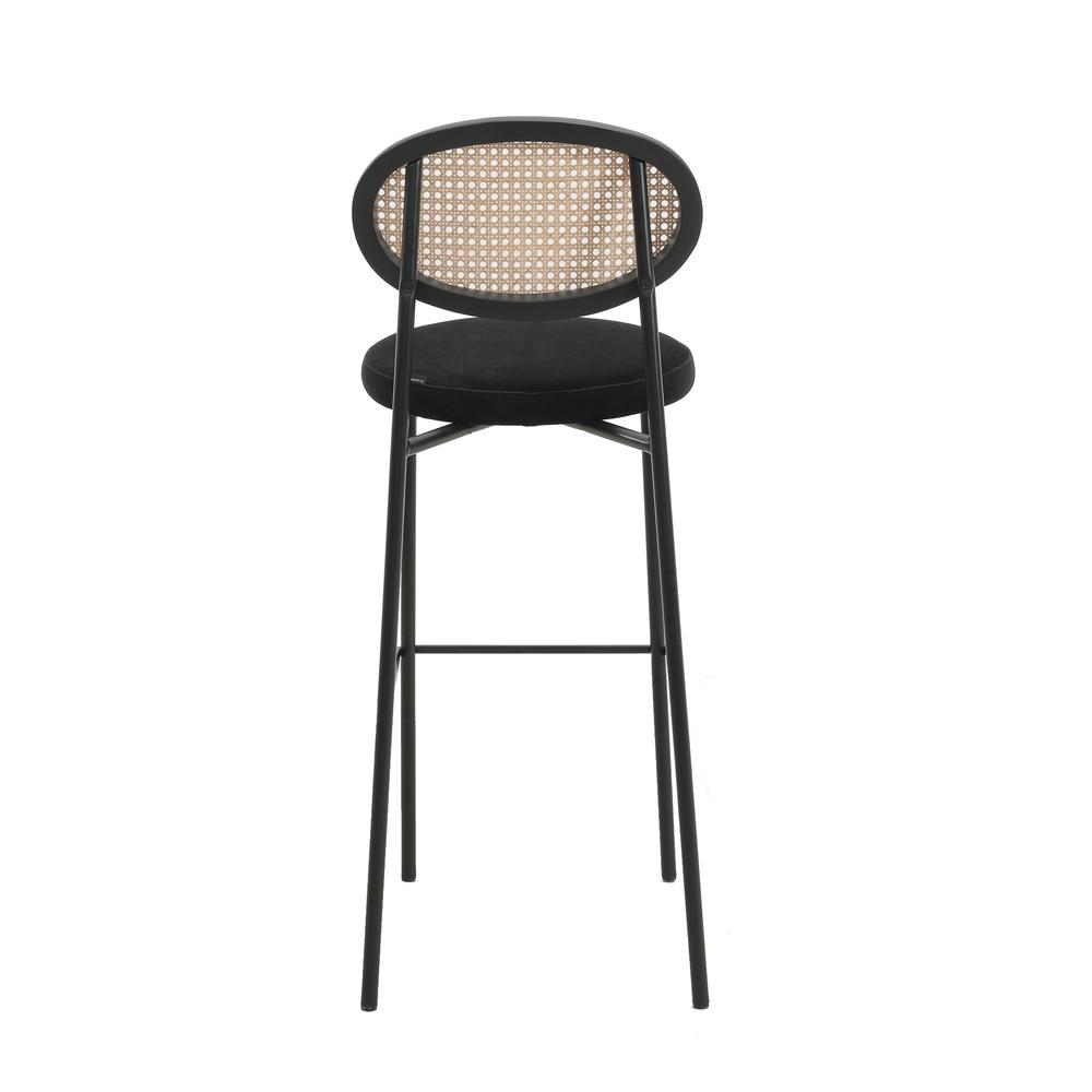 Euston Modern Wicker Bar Stool With Black Steel Frame, Set of 2. Picture 5