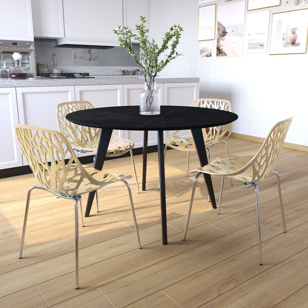 Modern Asbury Dining Chair w/ Chromed Legs. Picture 2