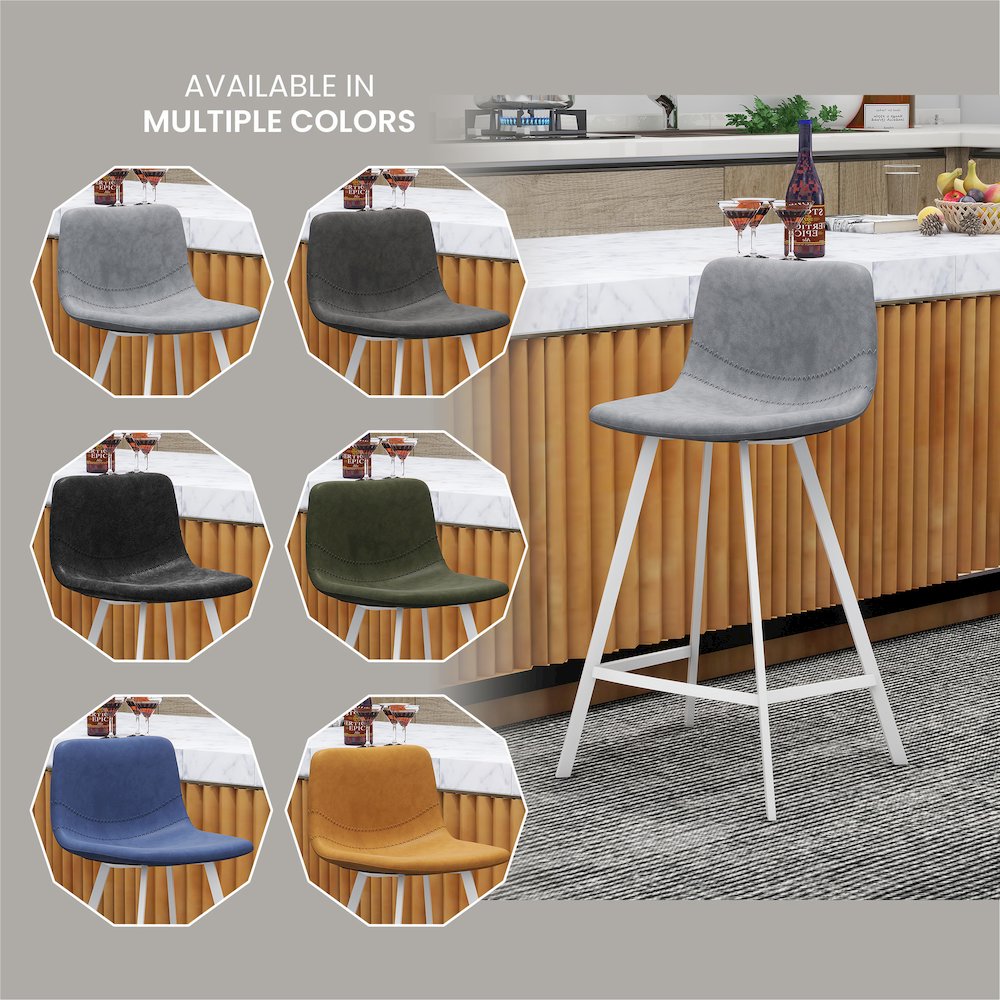 Elland - Counter stool -Light Grey- White base. Picture 6