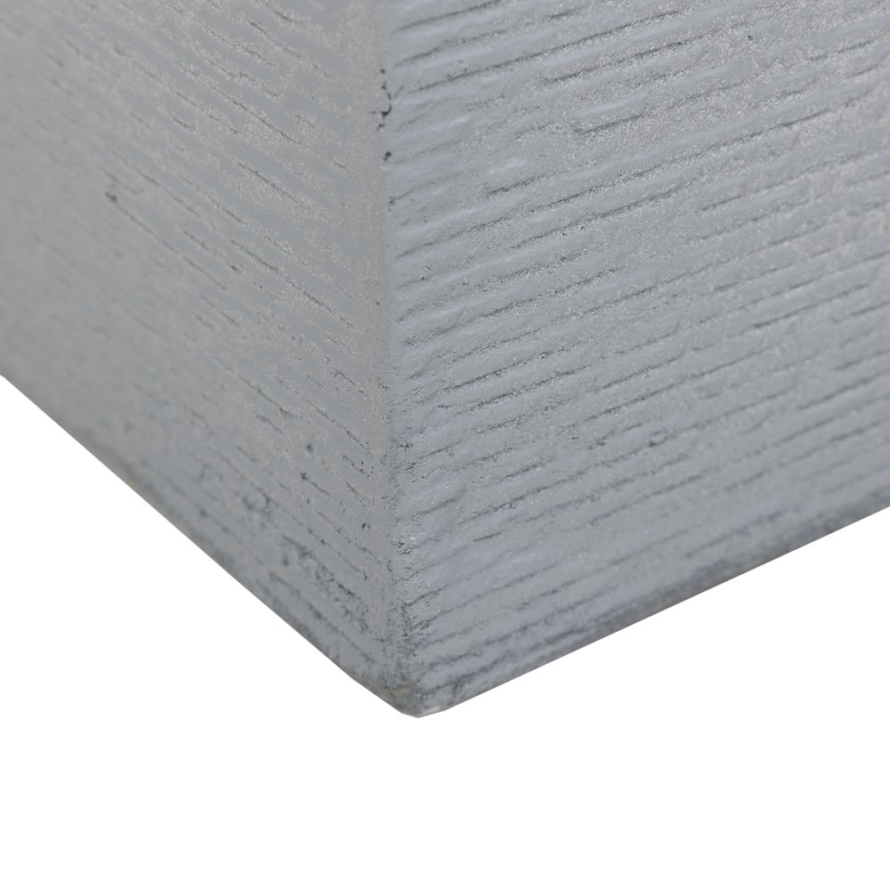 Flora Series Rectangle Poly Stone Planter in Grey 23.6 x 23.6, 47.2 Long. Picture 2