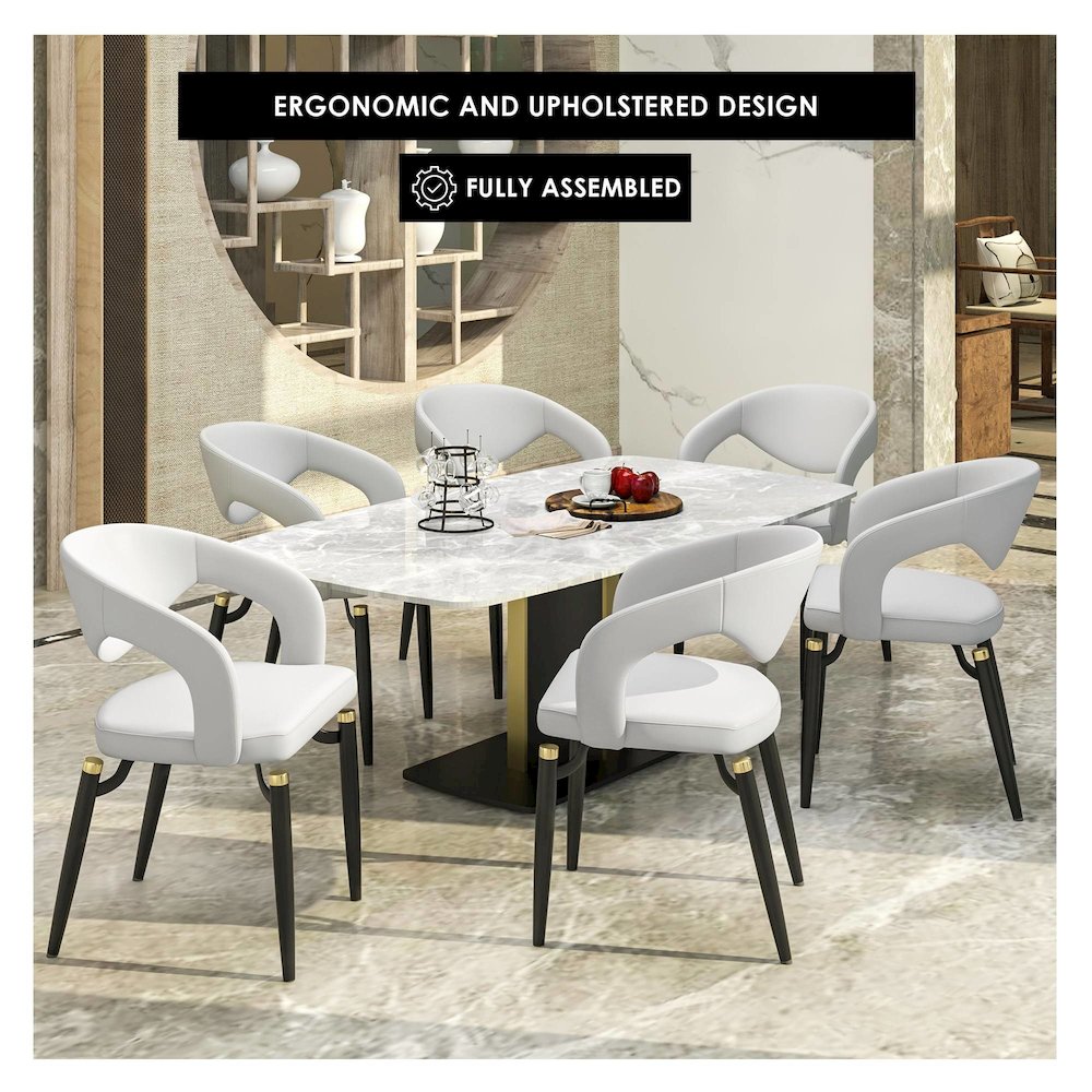 Entice Collection Modern Dining Chair Set of 2 in White. Picture 6