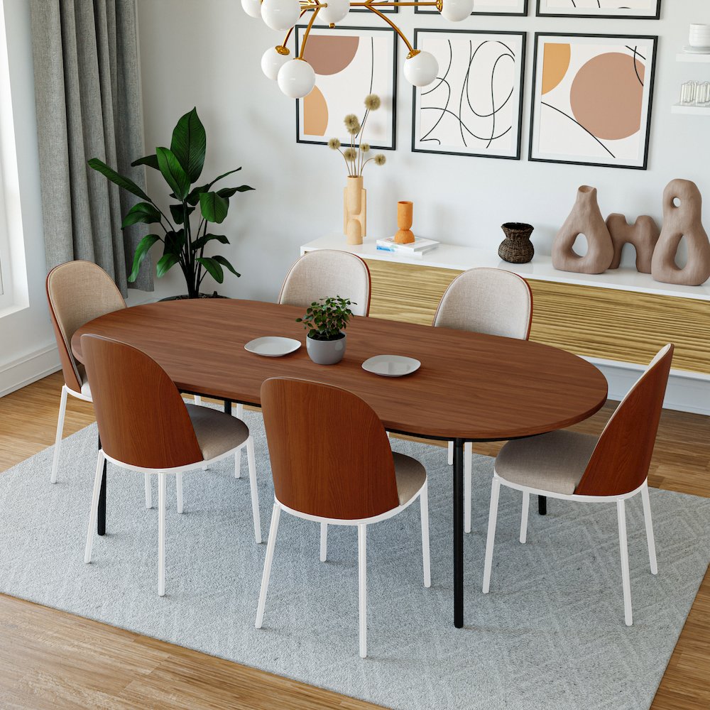 Tule Mid-Century Modern Fabric Dining Side Chair. Picture 3