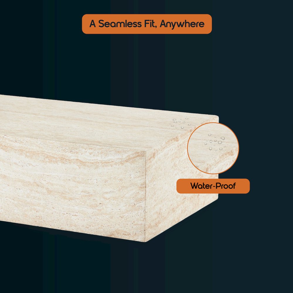 Maya Collection Outdoor/Indoor Coffee Table in Travertine. Picture 4