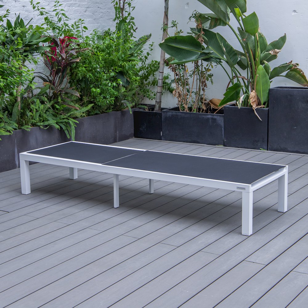 Marlin Patio Chaise Lounge Chair With White Aluminum Frame. Picture 3