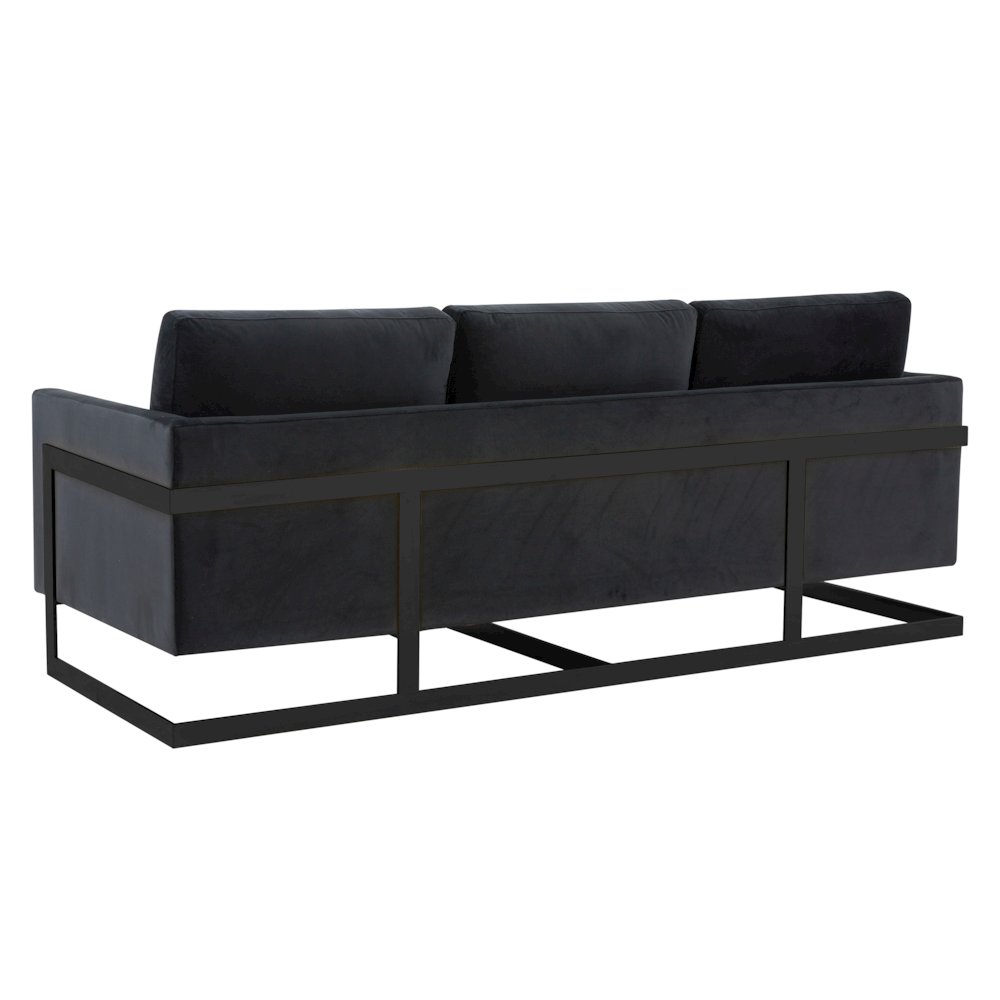 Lincoln Black Velvet Sofa With Black Frame. Picture 9