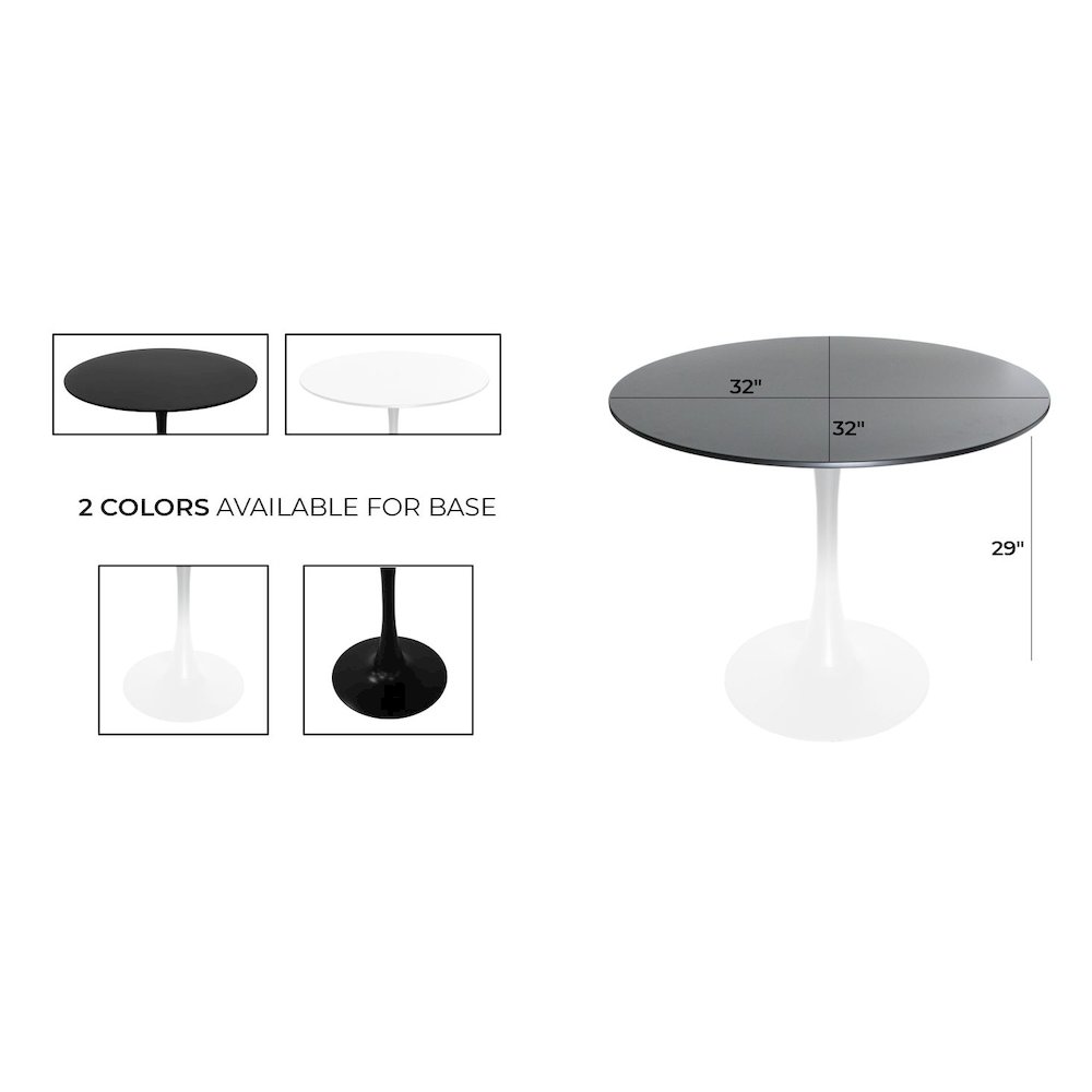 Bristol Mid-Century Modern Round Dining Table. Picture 46