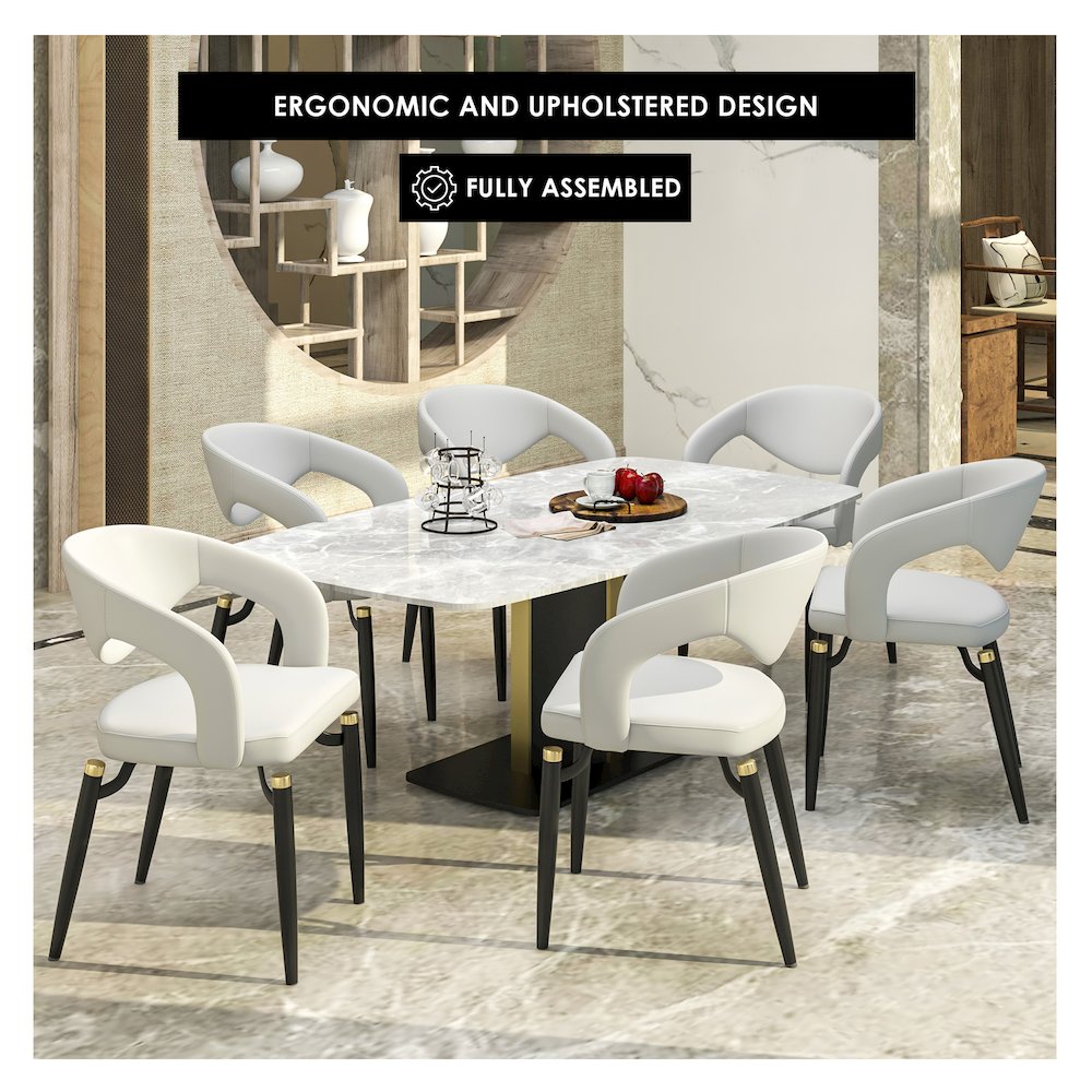 Entice Collection Modern Dining Chair Set of 4 in Grey. Picture 6