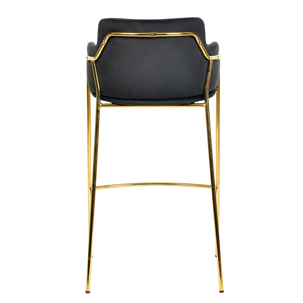 Axis Collection Modern Gold Bar height Chair in Black. Picture 12