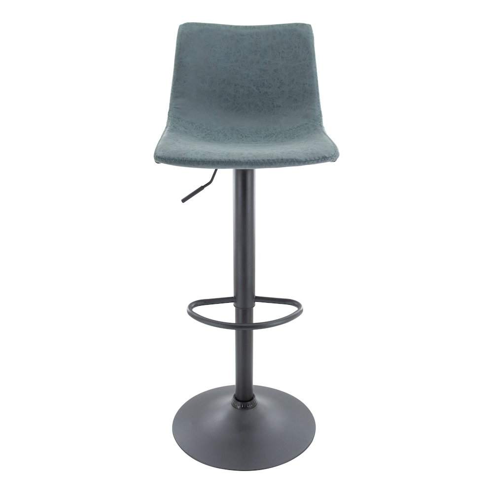 Tilbury Modern Adjustable Bar Stool in Peacock Blue. Picture 3