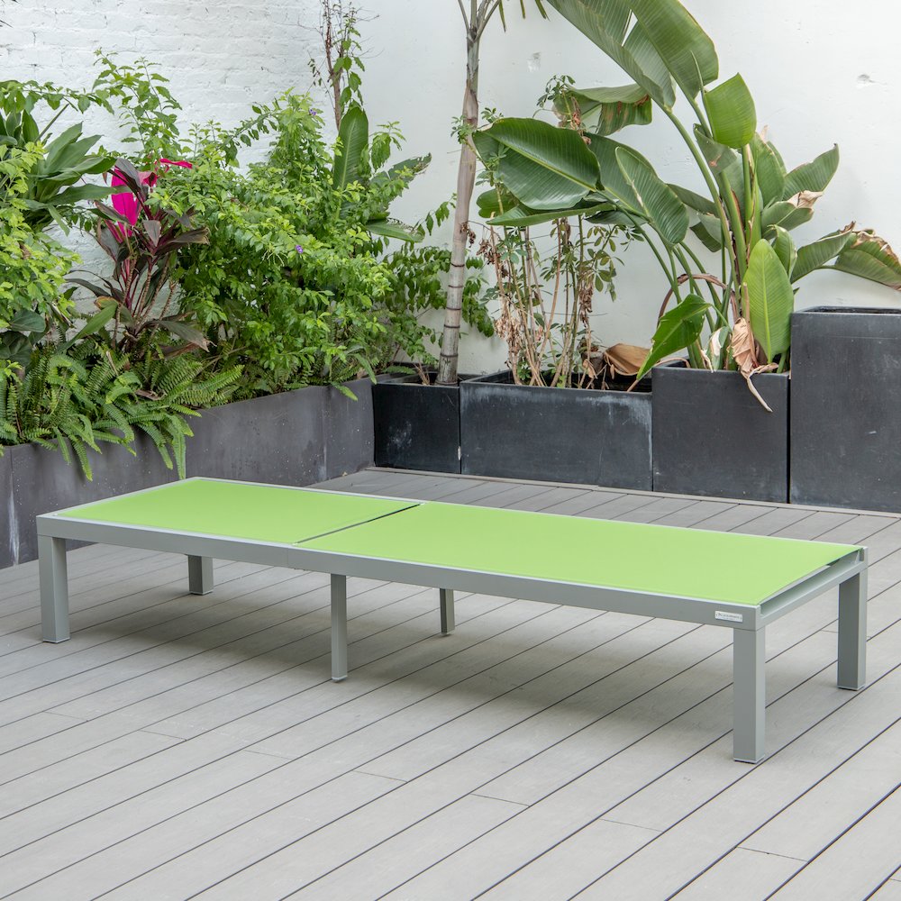 Marlin Patio Chaise Lounge Chair With Grey Aluminum Frame. Picture 5