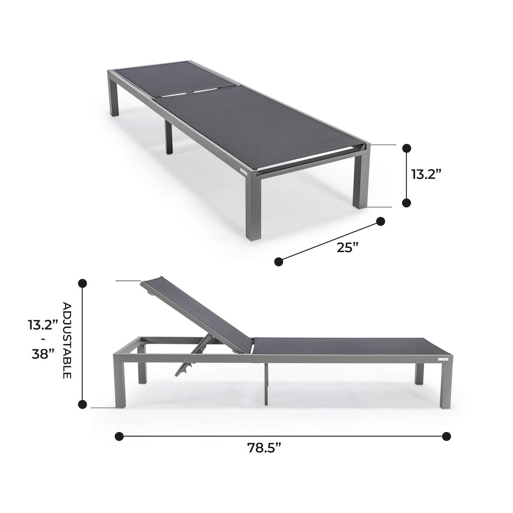 Marlin Patio Chaise Lounge Chair With Grey Aluminum Frame. Picture 8