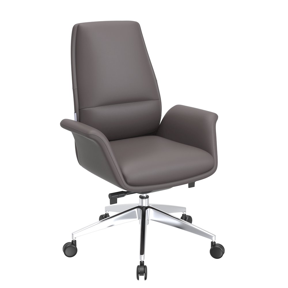 Summit Series Office Chair In Grey Leather. Picture 13