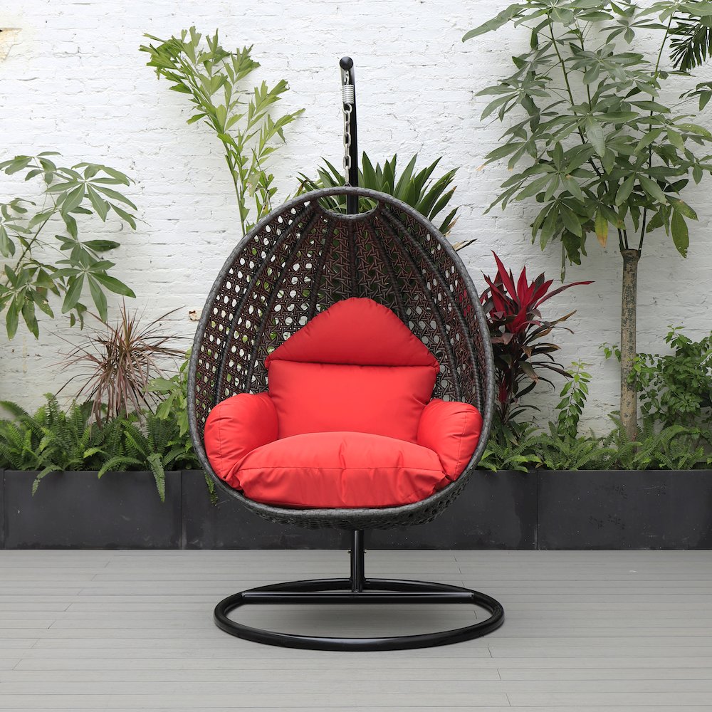 Charcoal Wicker Hanging Egg Swing Chair. Picture 7