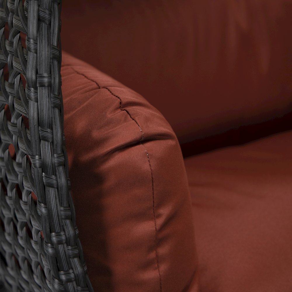 Mendoza Charcoal Wicker Hanging 2 person Egg Swing Chair. Picture 5
