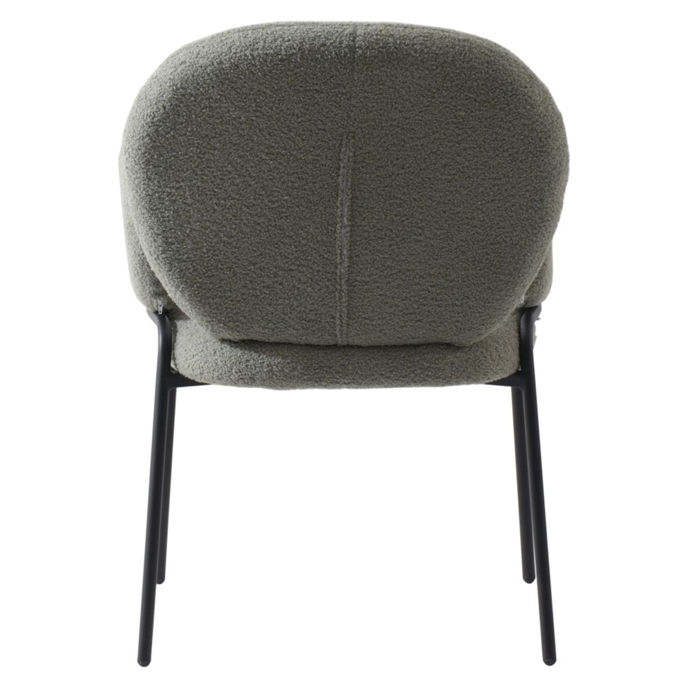 Celestial Series Boucle Dining Arm Chair, Black Frame with Green Fabric Set of 2. Picture 6