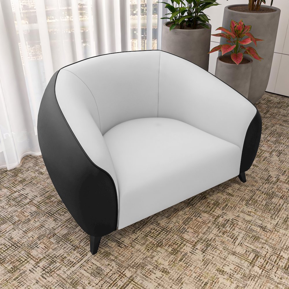 Opula Collection Single Seater Sofa In Black and White. Picture 3