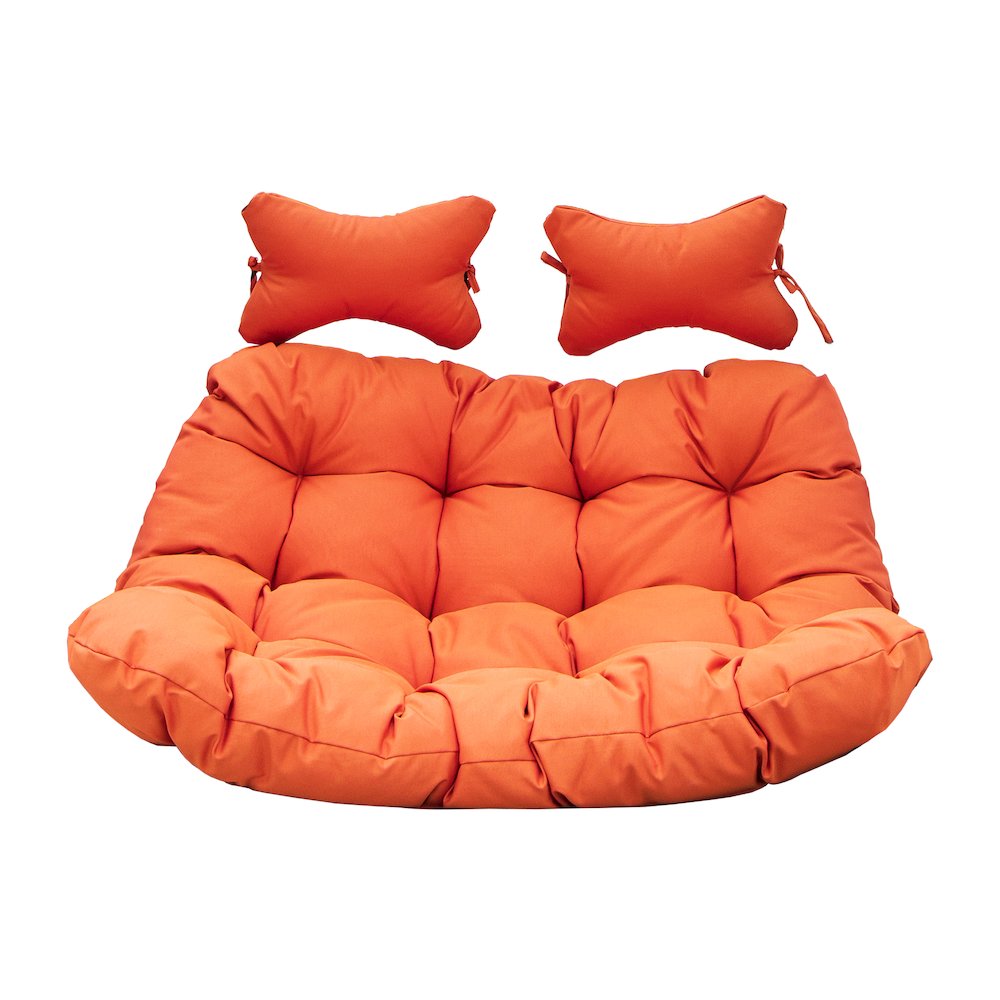 Wicker 2 Person Double Folding Hanging Egg Swing Cushion. Picture 2