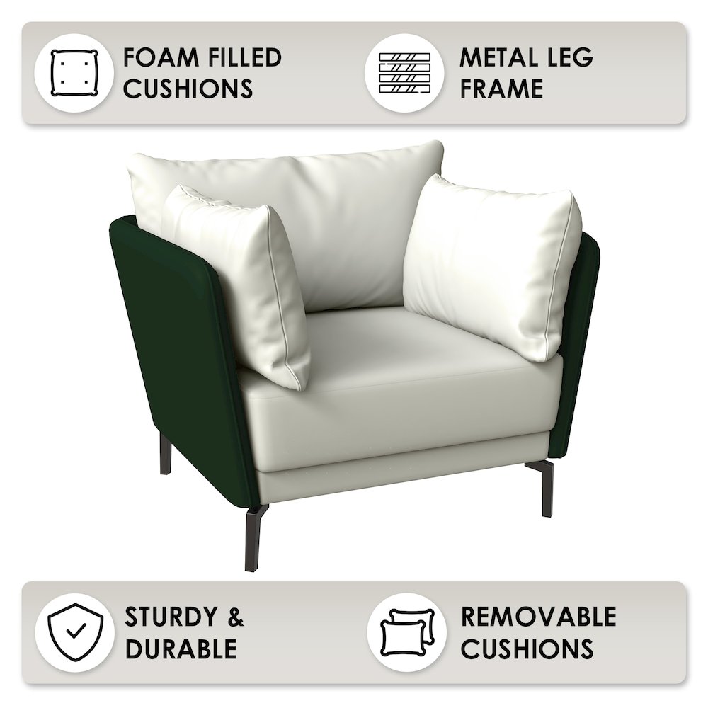 Luxify Collection Single Seater Sofa in Green. Picture 4