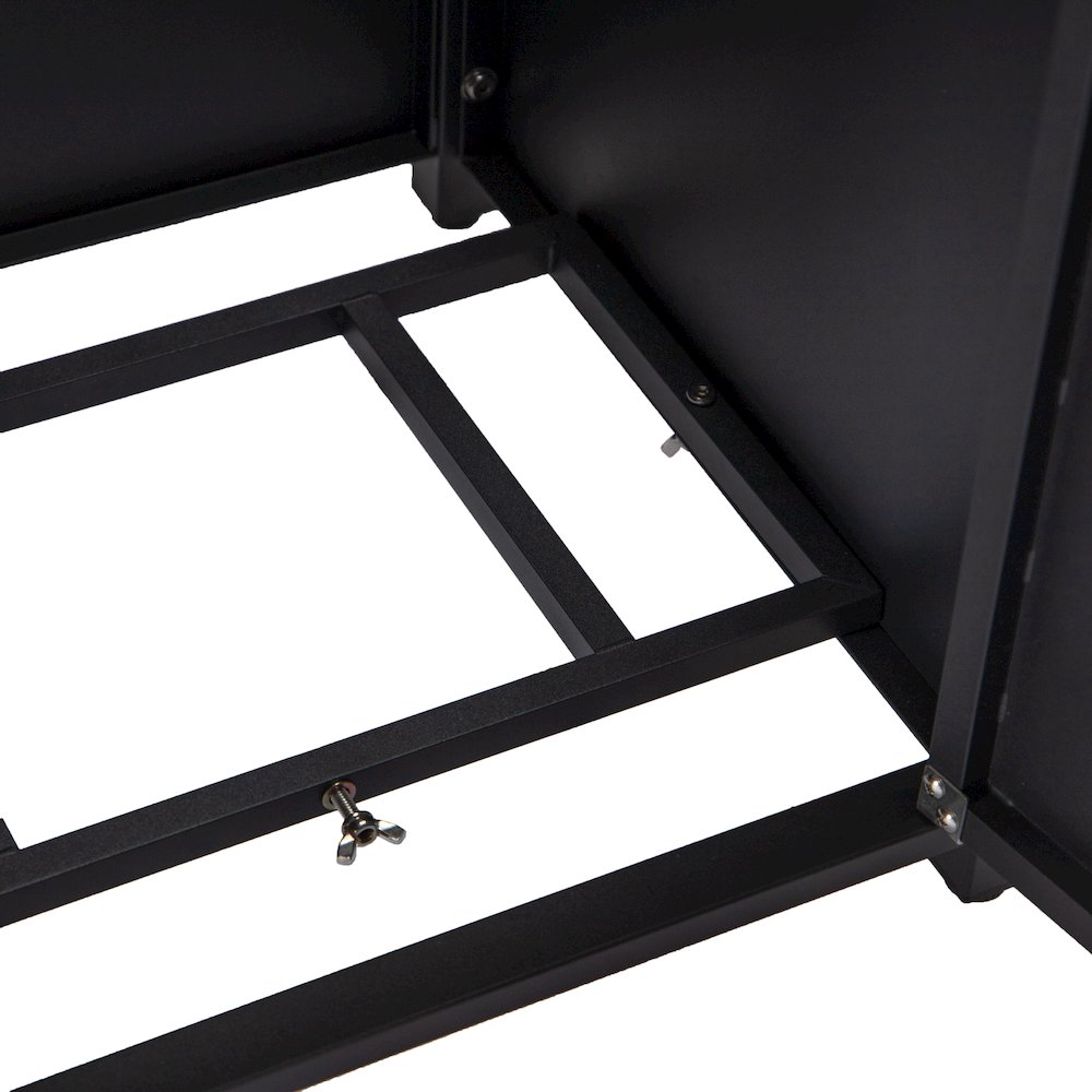 Walbrooke Black Patio Square Tank Holder with Slats Design in Black. Picture 7